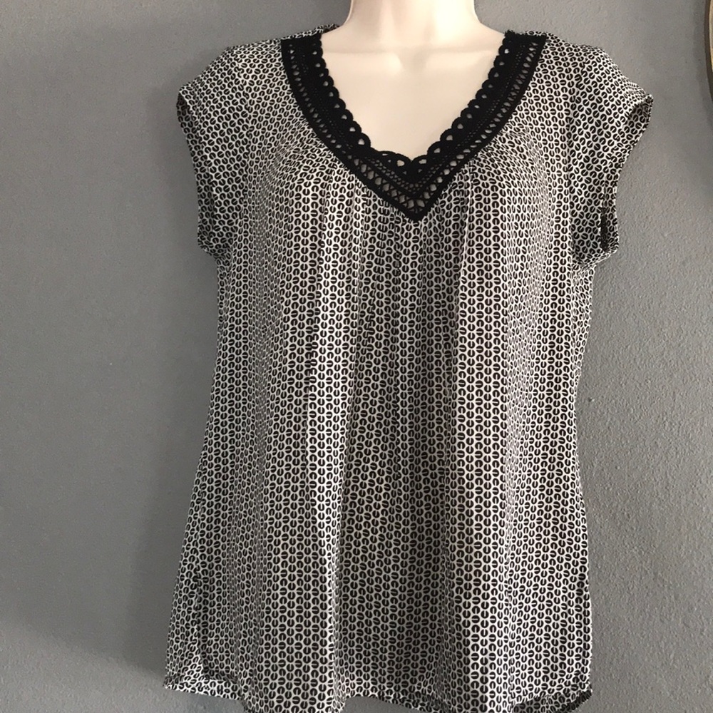 Scallop Lace Trim V Neck